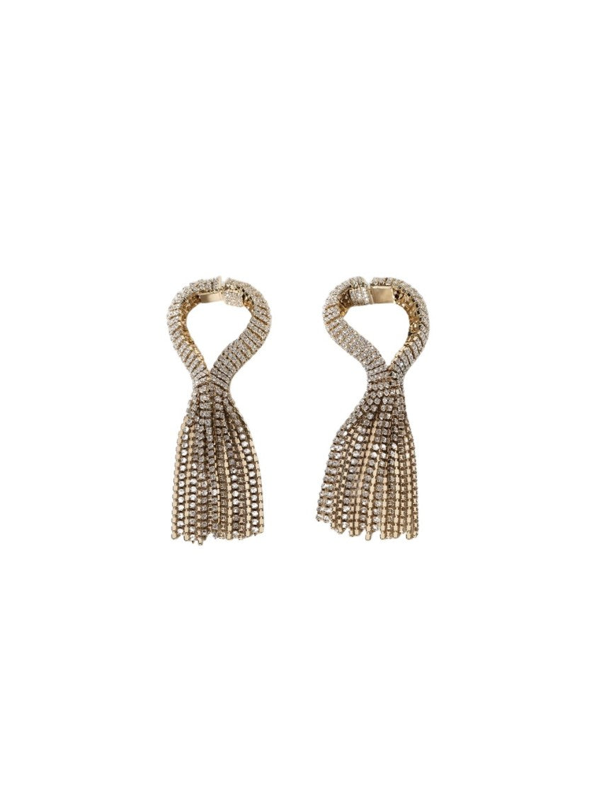 Rabanne Crystal Chainmail Earrings Gold