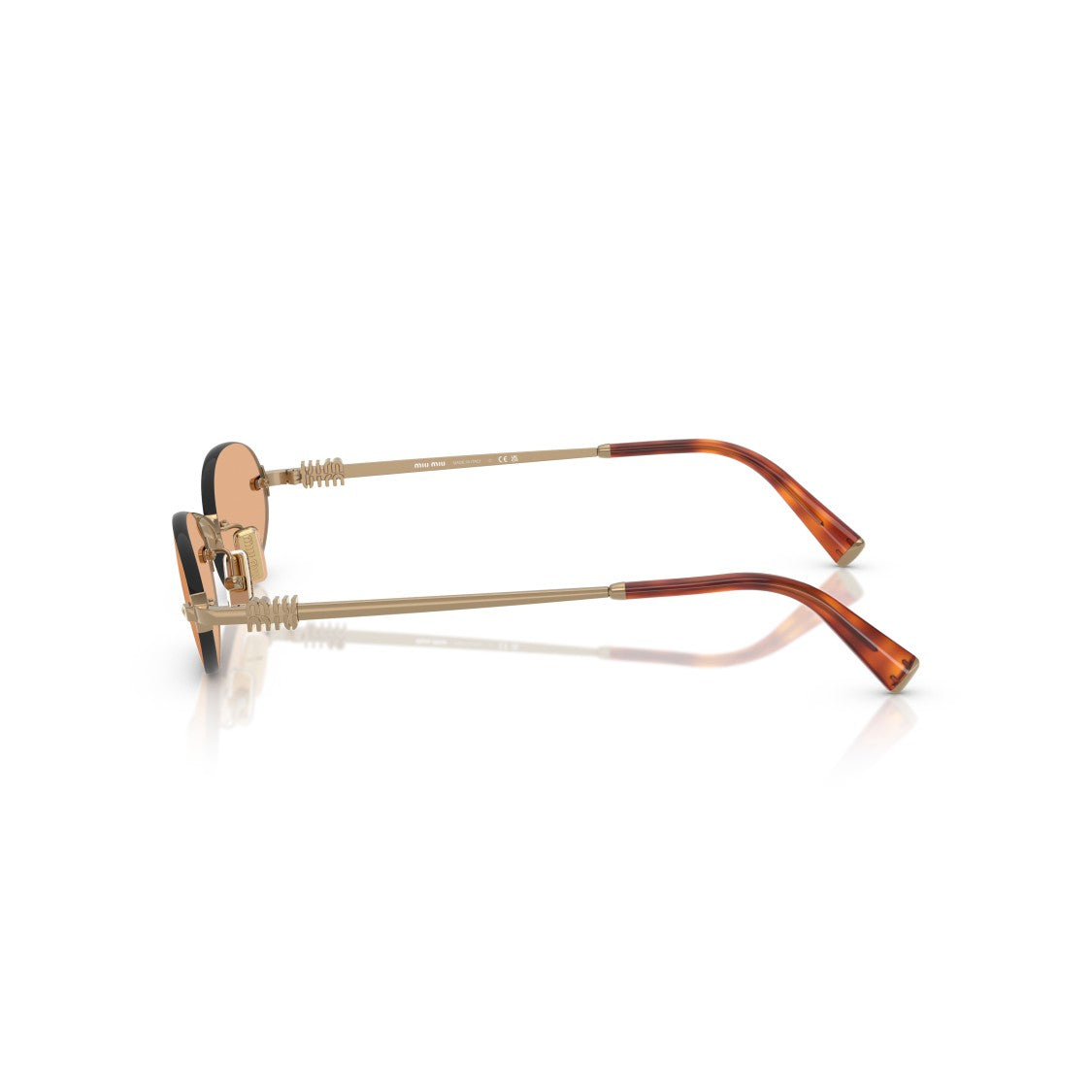Miu Miu 0Mu A54s Oval Sunglasses With Gold Metal Frame