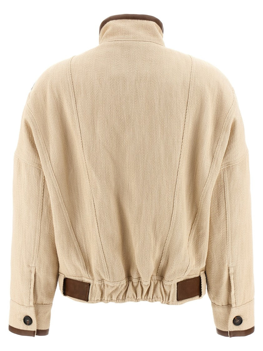 Pinko Diagonal Blend Blouson With Leather-Effect Detailing