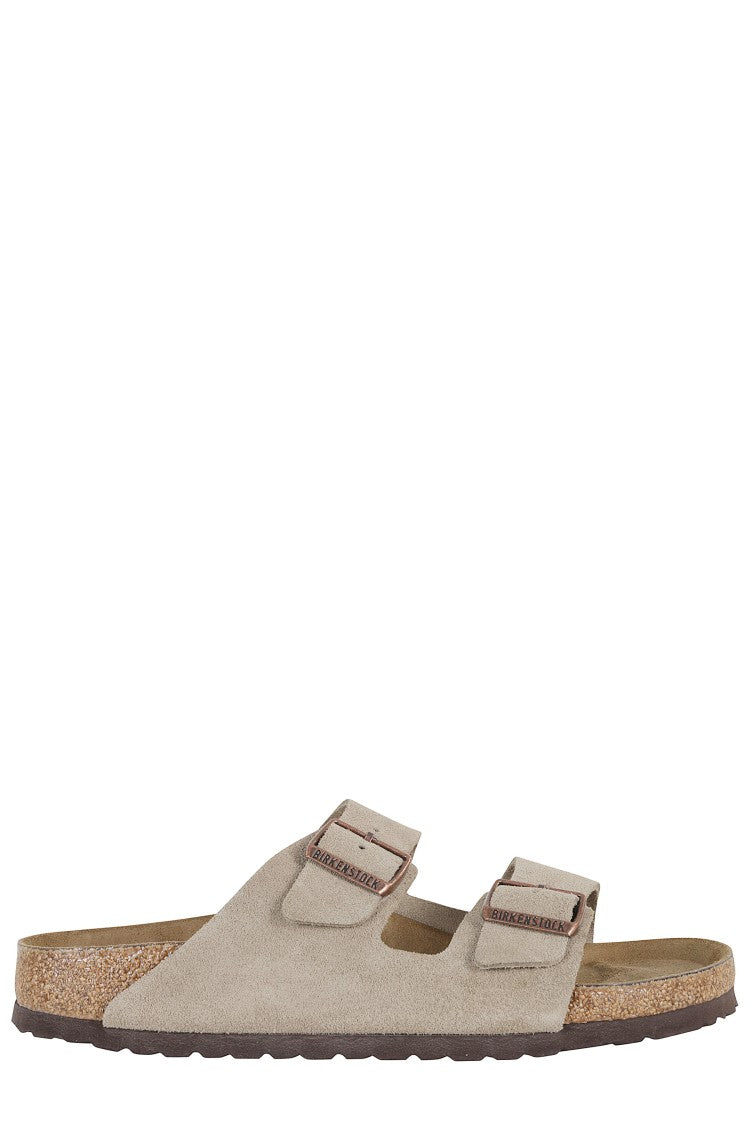 Birkenstock Dove Gray Arizona Sfb Double-Strap Suede Sandals