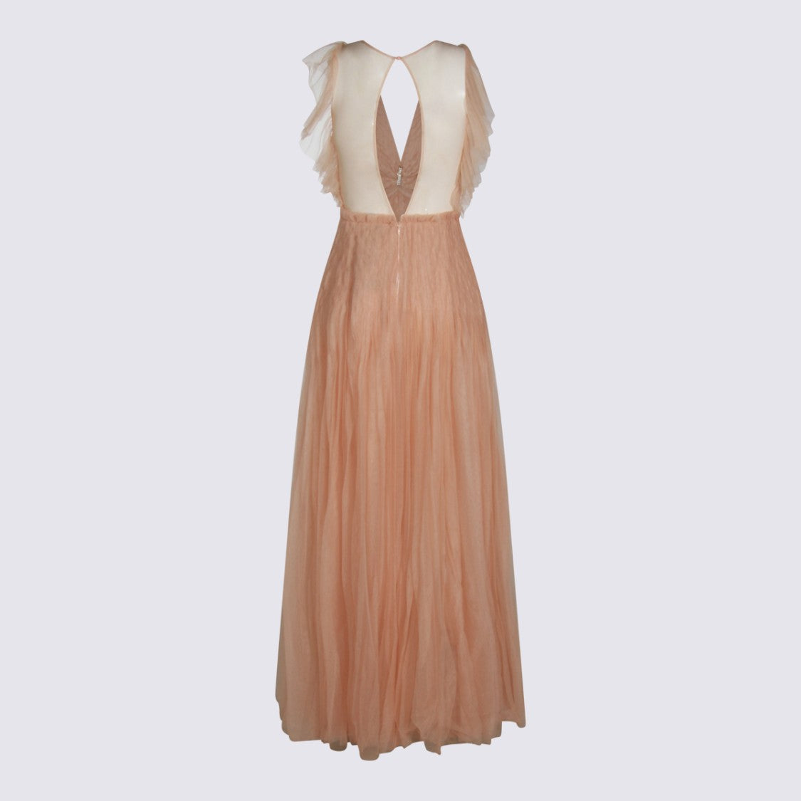 Elisabetta Franchi Floor-Length Dress With Deep V-Neckline
