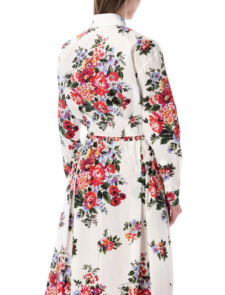Dolce & Gabbana Floral Print Cotton Knot Shirt