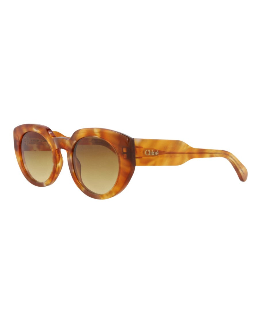 Chloé Round-Frame Recycled Acetate Sunglasses