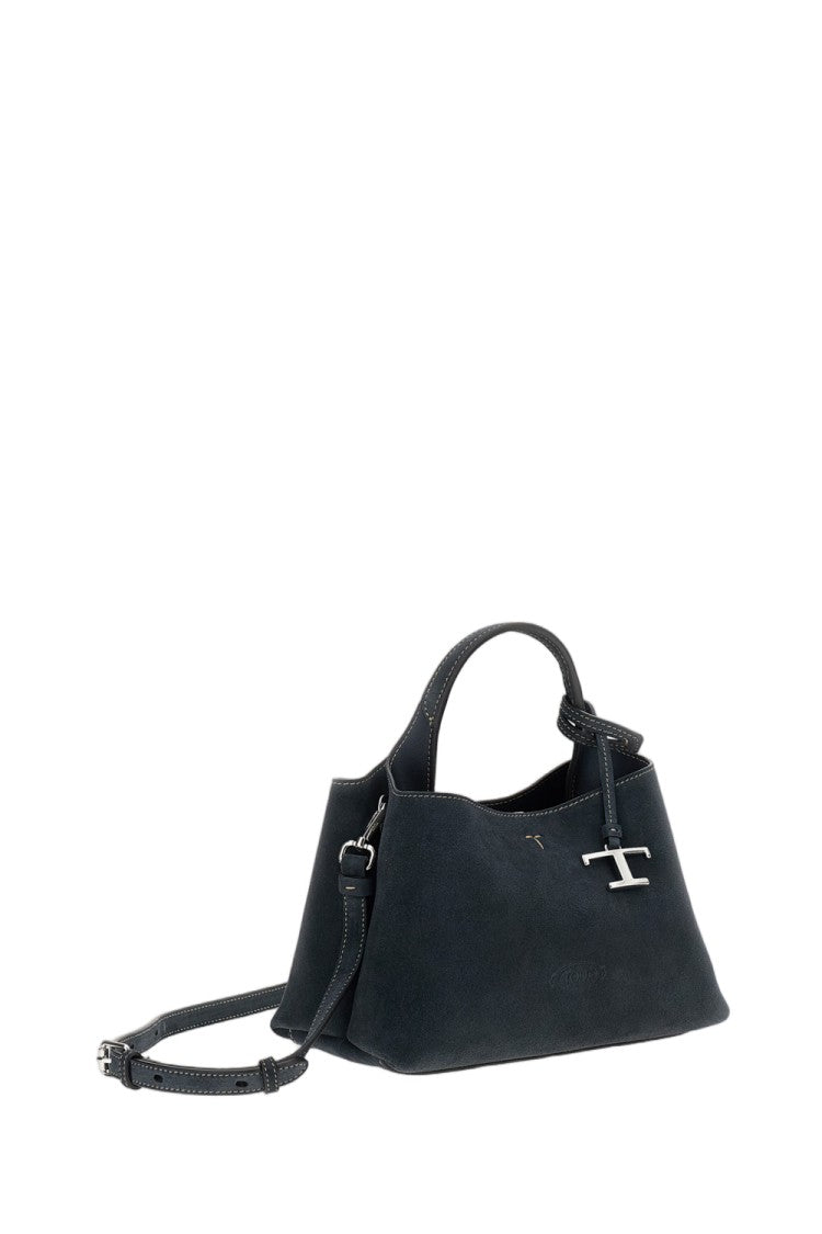 Tod's Blue Apa Sacca Micro Grain Leather Shoulder Bag