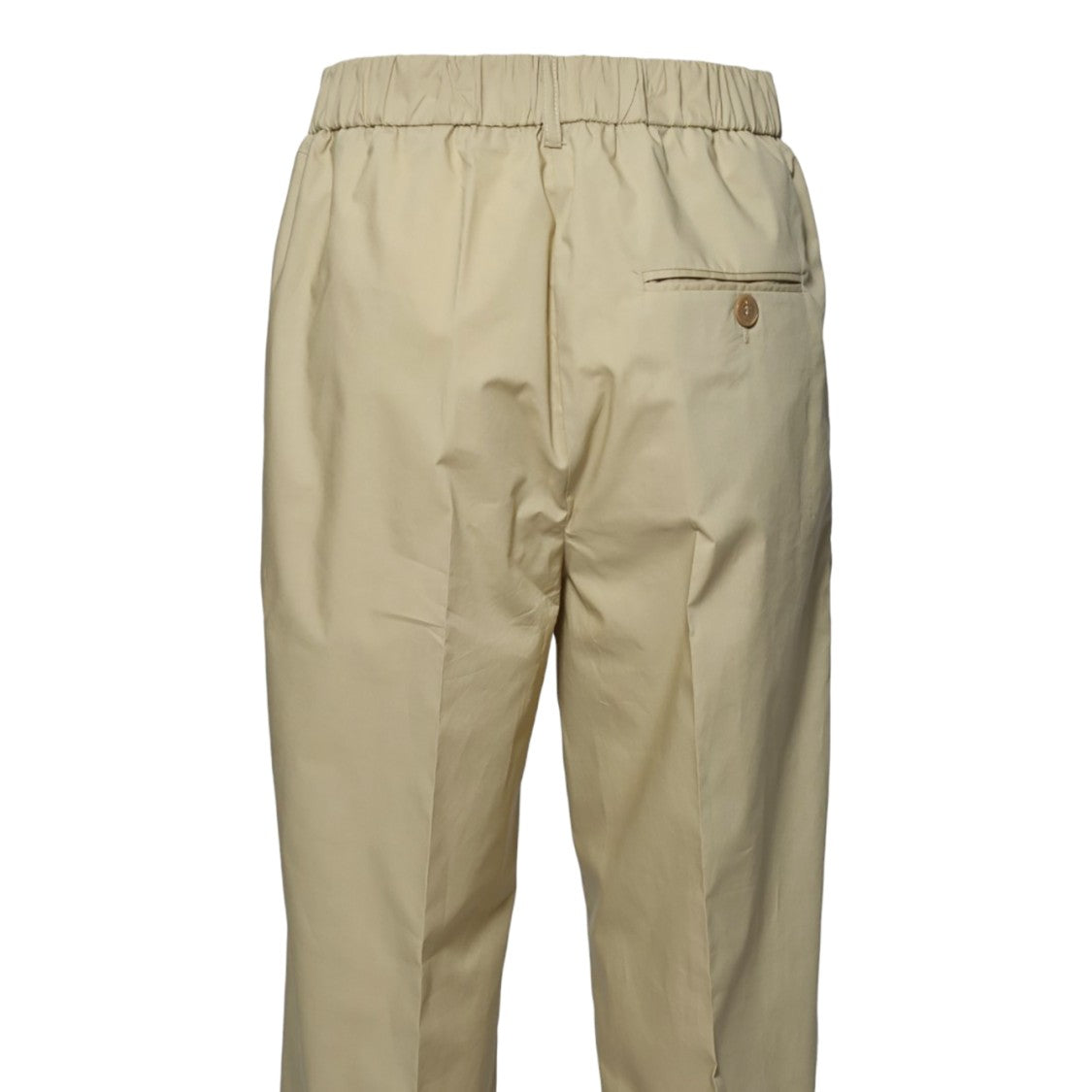 Solotre Beige Cotton Poplin Solotre Straight Pants