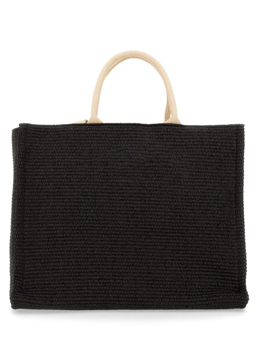 Marni Large Raffia Effect Fabric Tote Bag