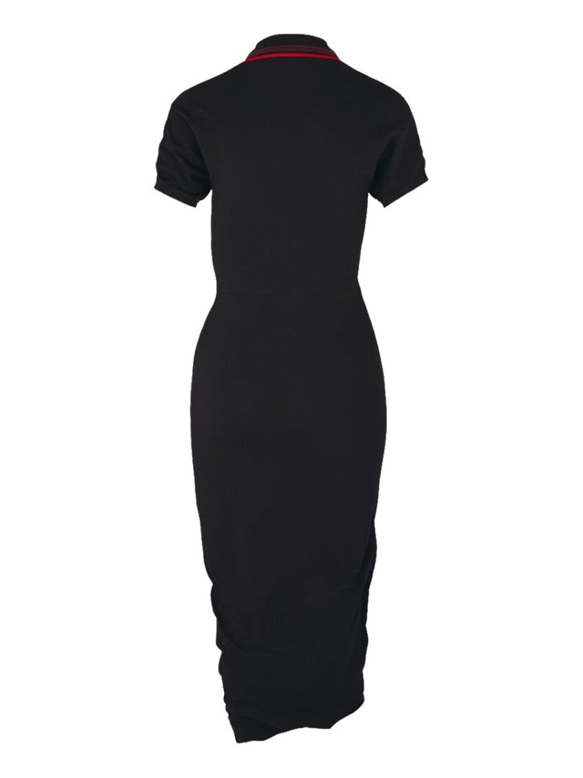 Vivienne Westwood Pulling Fitted Center Ruched Cotton Midi Dress