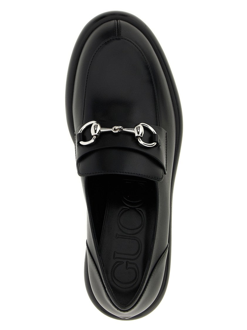 Gucci Morsetto Leather Loafers With Distinctive Metal Detail