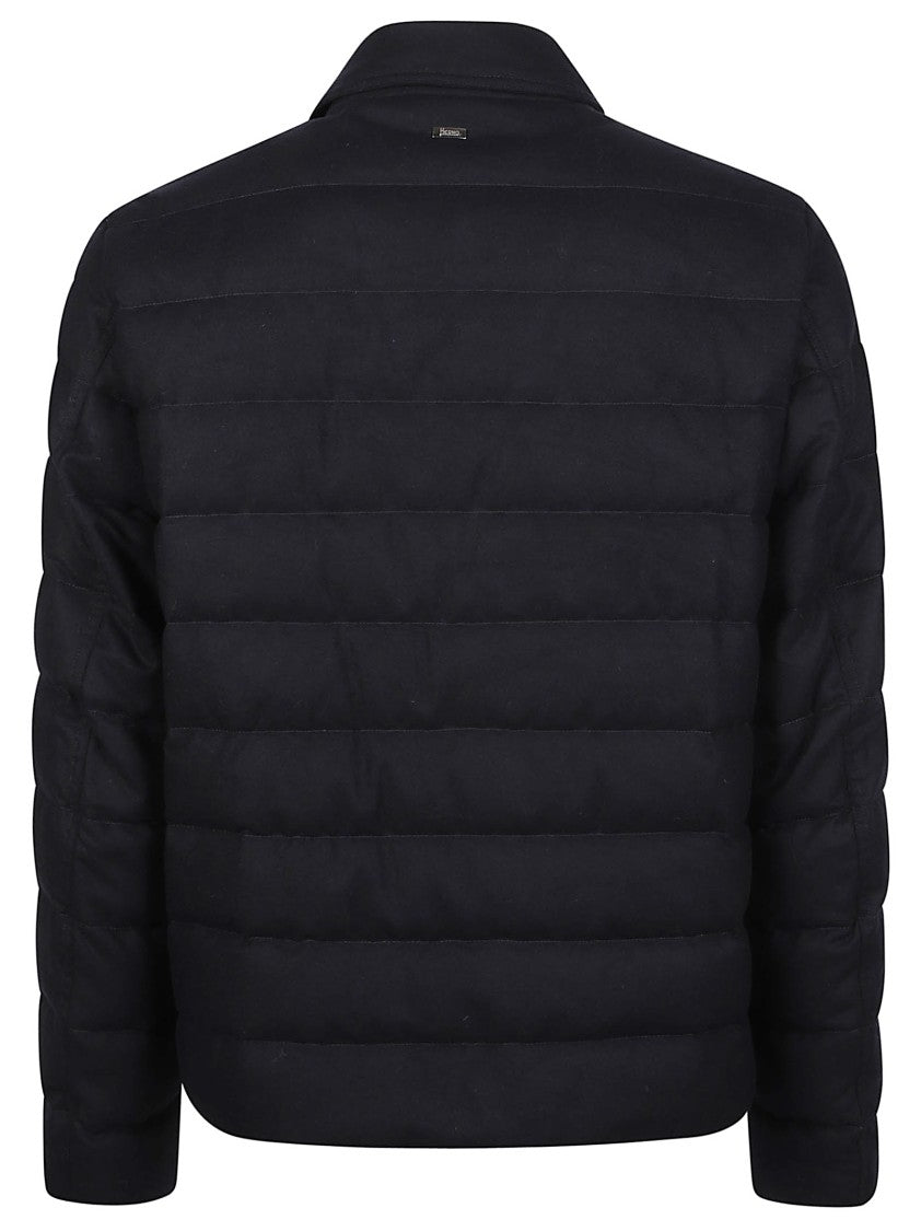 Herno Quilted Wool-Blend Structured Down Jacket