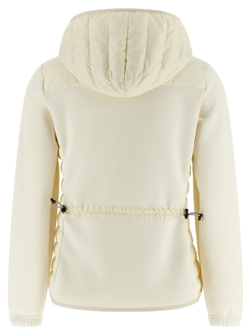 Moncler Grenoble Quilted Front Padded Hoodie With Adjustable Waist And Logo Details