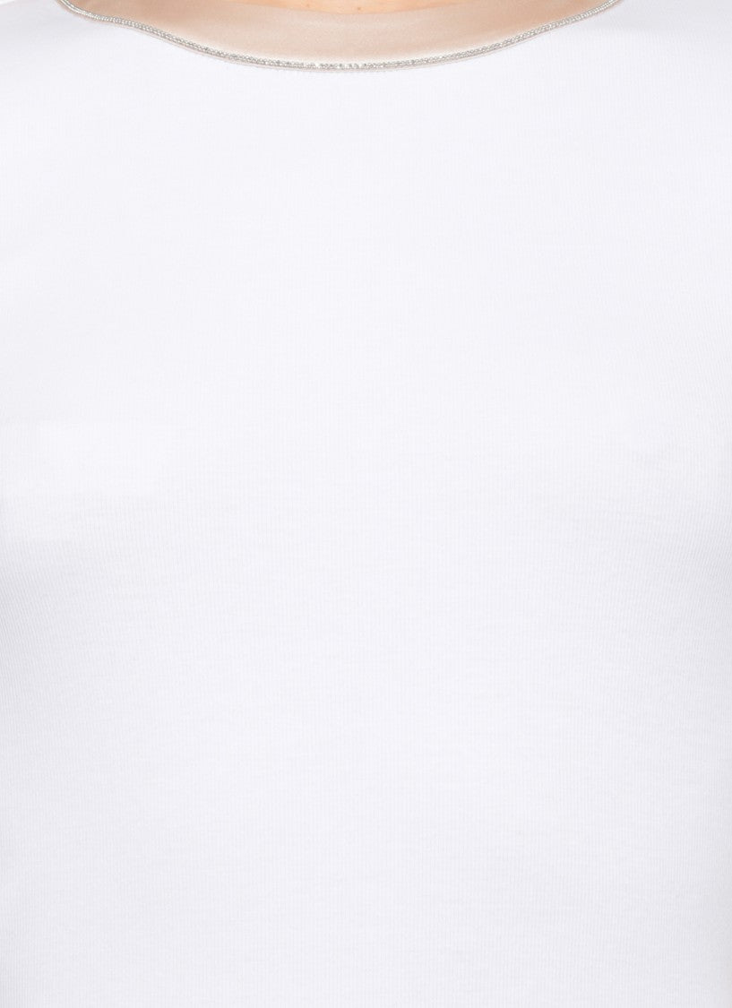 Peserico White Cotton Crewneck T-Shirt
