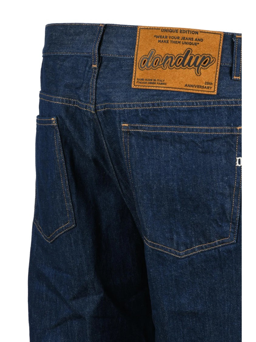 Dondup Blue Unique Edition Regular Fit Cotton Jeans