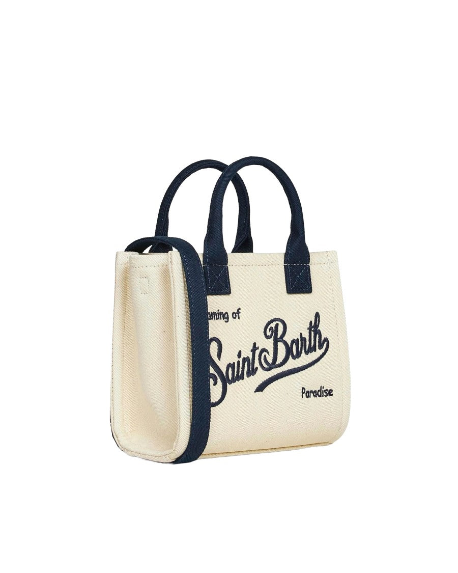 Mc2 Saint Barth Mini Canvas Tote Bag With Contrasting Details
