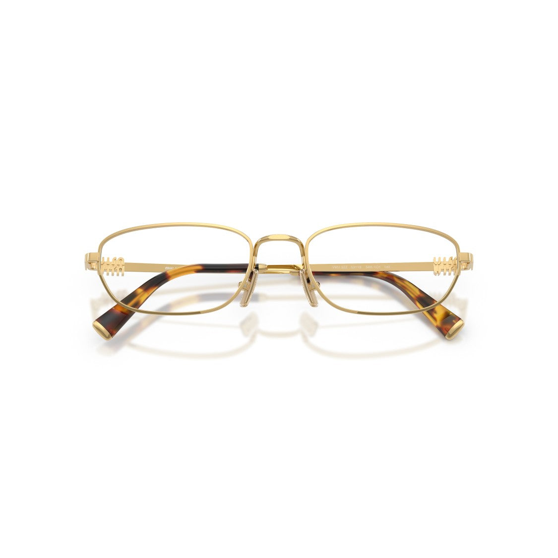 Miu Miu 0Mu 52Zv Polished Gold Rectangular Metal Sunglasses