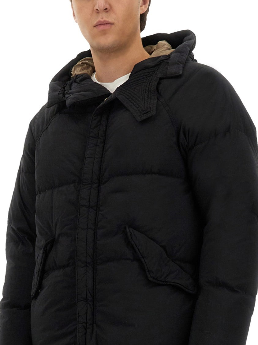 Ten C Puffer Down Jacket With High Collar And Hood