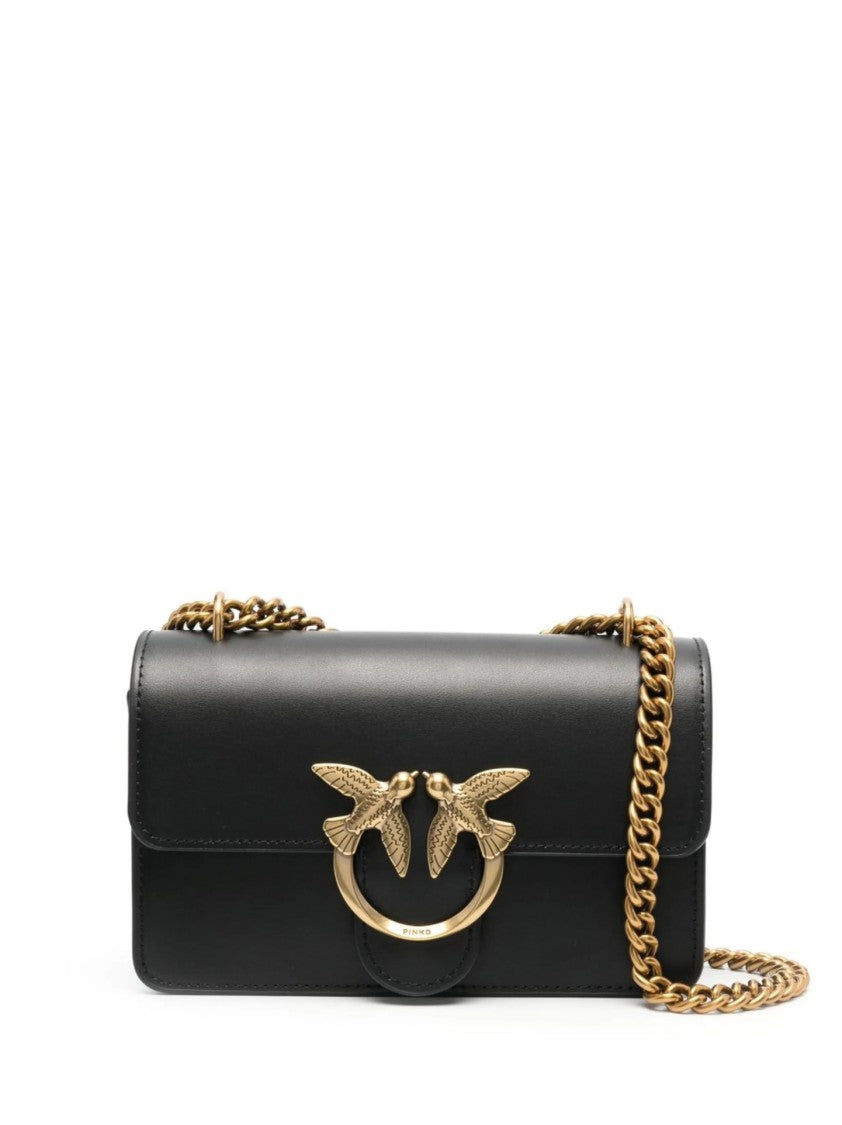 Pinko Shoulder Bag With Gold-Tone Bird Clasp And Chain Strap