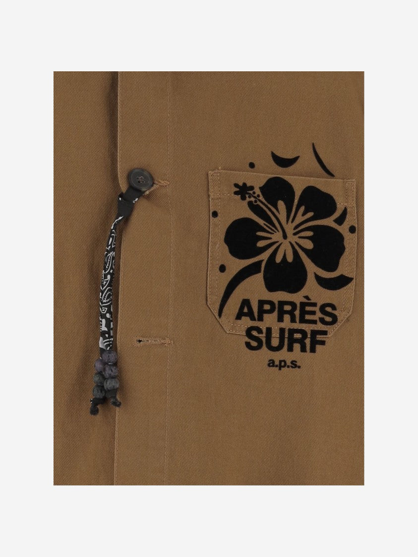 Apres Surf Cotton Jacket With Logo Print