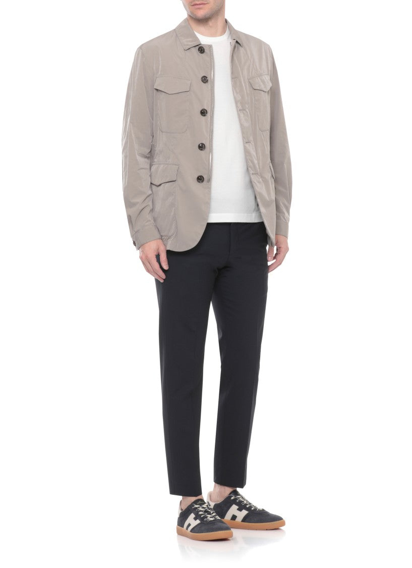 Montecore Grey Tech Fabric Flap-Pocket Jacket