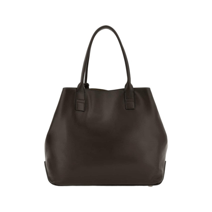 Hogan Spacious Brown Leather Shoulder Bag