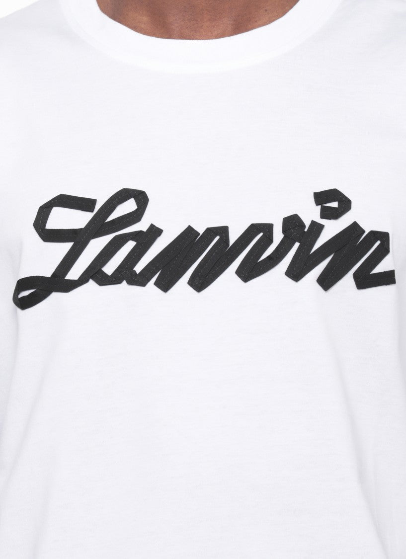 Lanvin White Embossed Logo Cotton T-Shirt