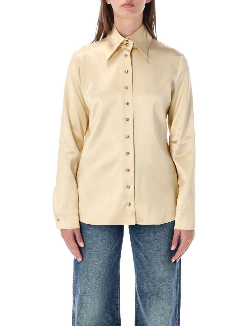 Khaite Ivy Minimalist Pointed Collar Top