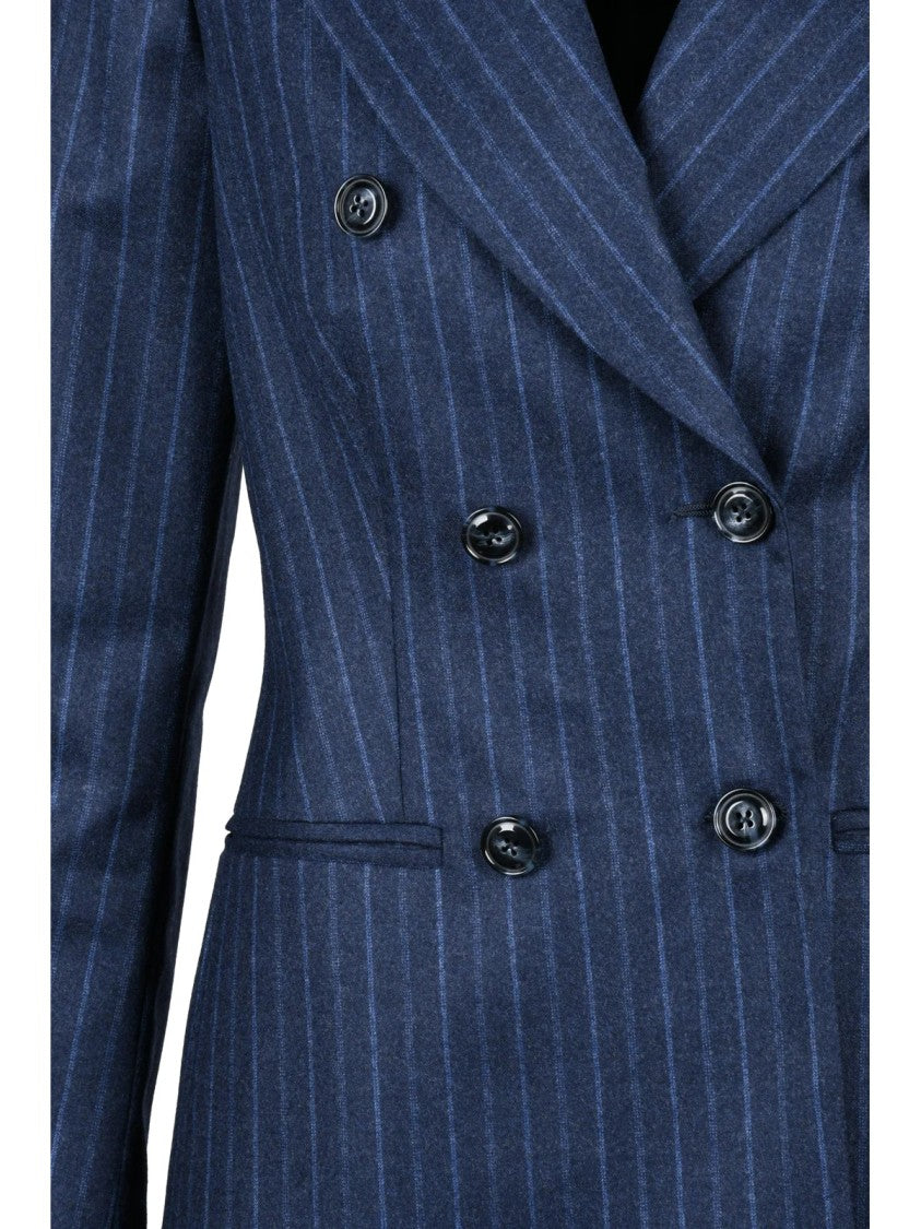 Barba Napoli Blue Virgin Wool Double-Breasted Jacket