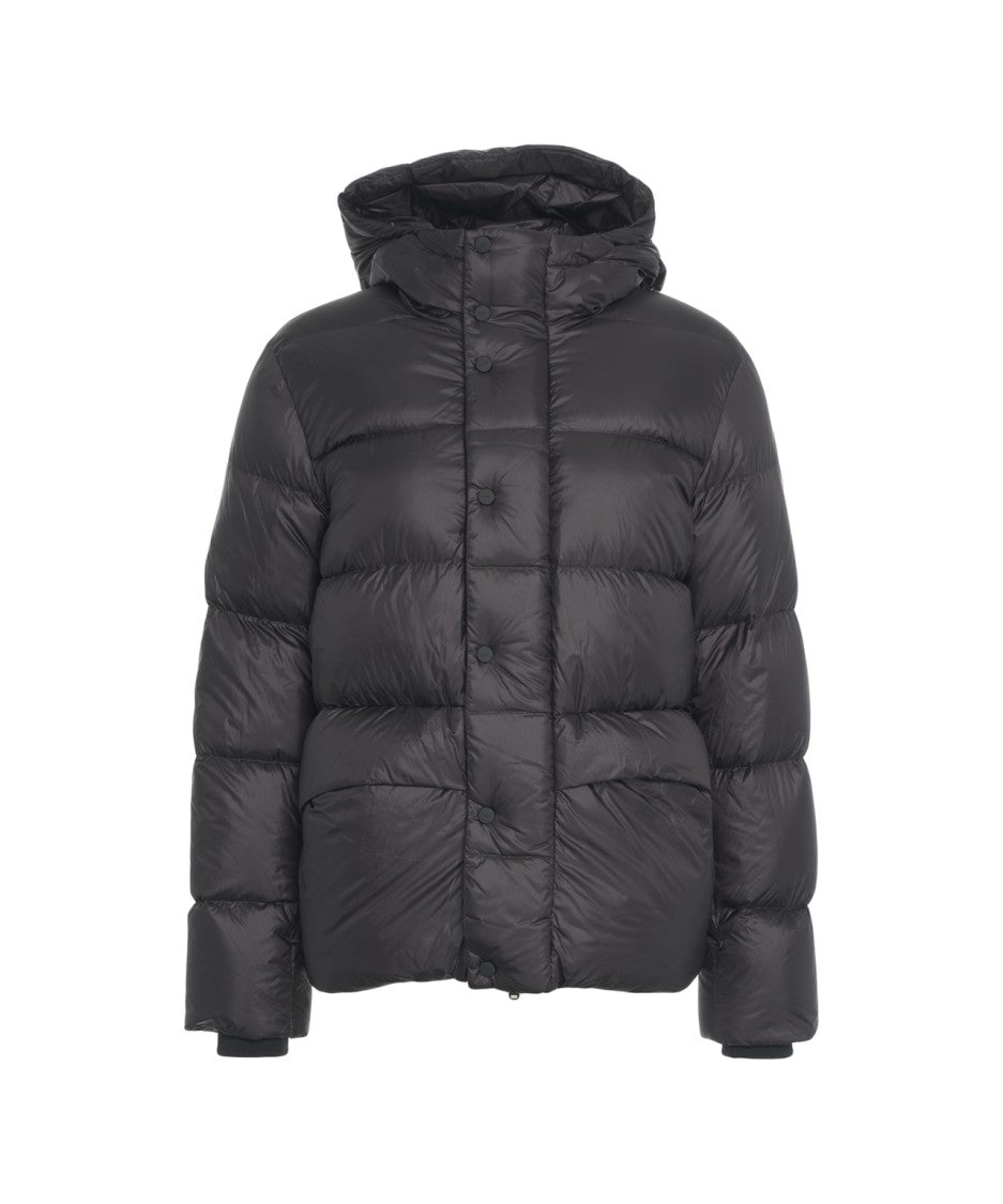 Add Padded Jacket With Hood And Quilted Design