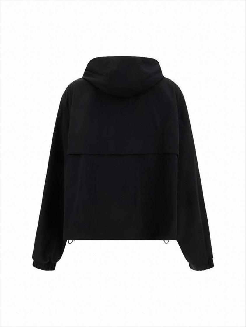Ami Paris Pullover Black Jacket With Adjustable Drawstrings