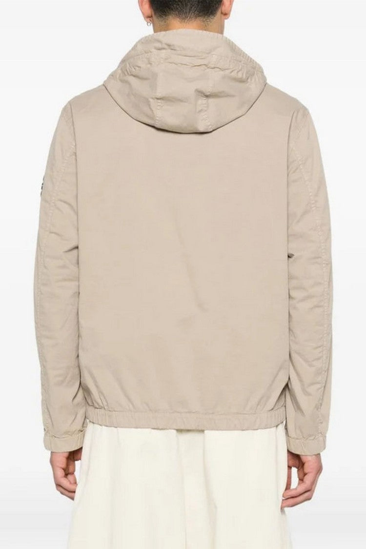Stone Island Beige Hooded Cotton-Blend Jacket