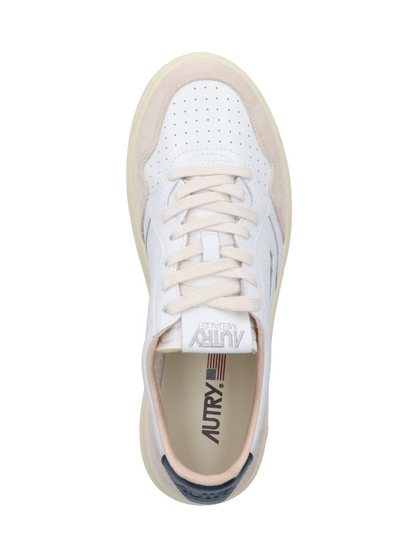 Autry White Medalist Leather Sneakers
