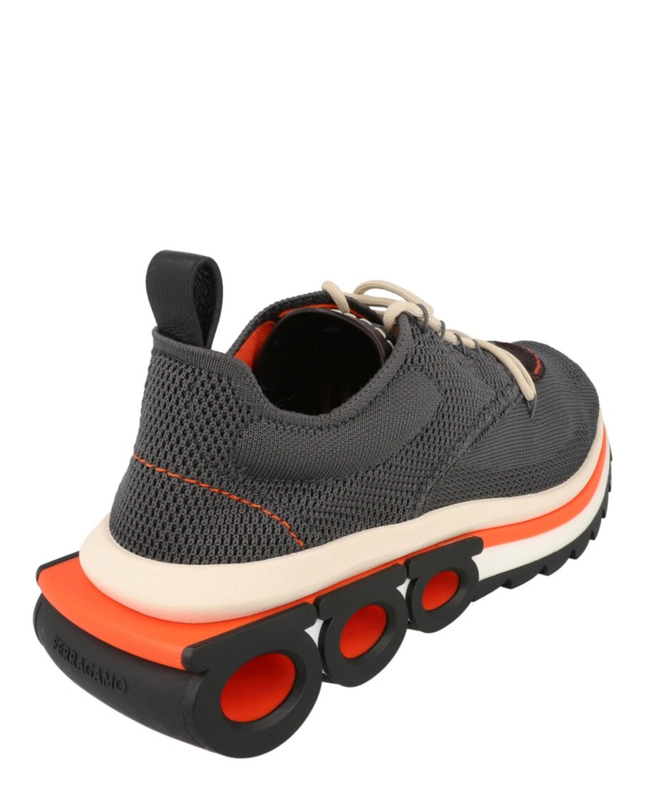 Ferragamo Nima Knit Gancini Low-Top Sneakers