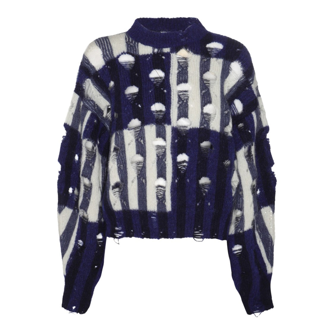 Off-White Shibori Tie-Dye Jumper With Distressed Texture