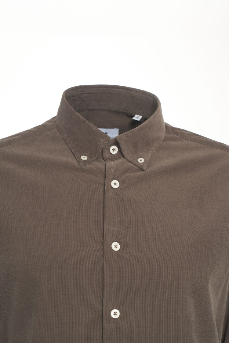 Bastoncino Structured Brown Button-Down Shirt With Timeless Silhouette