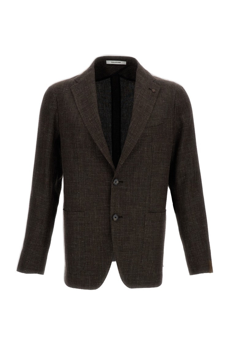 Tagliatore Brown Montecarlo Linen Blend Blazer
