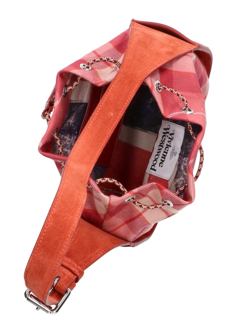 Vivienne Westwood Pink Anita Plaid Wool Bucket Bag