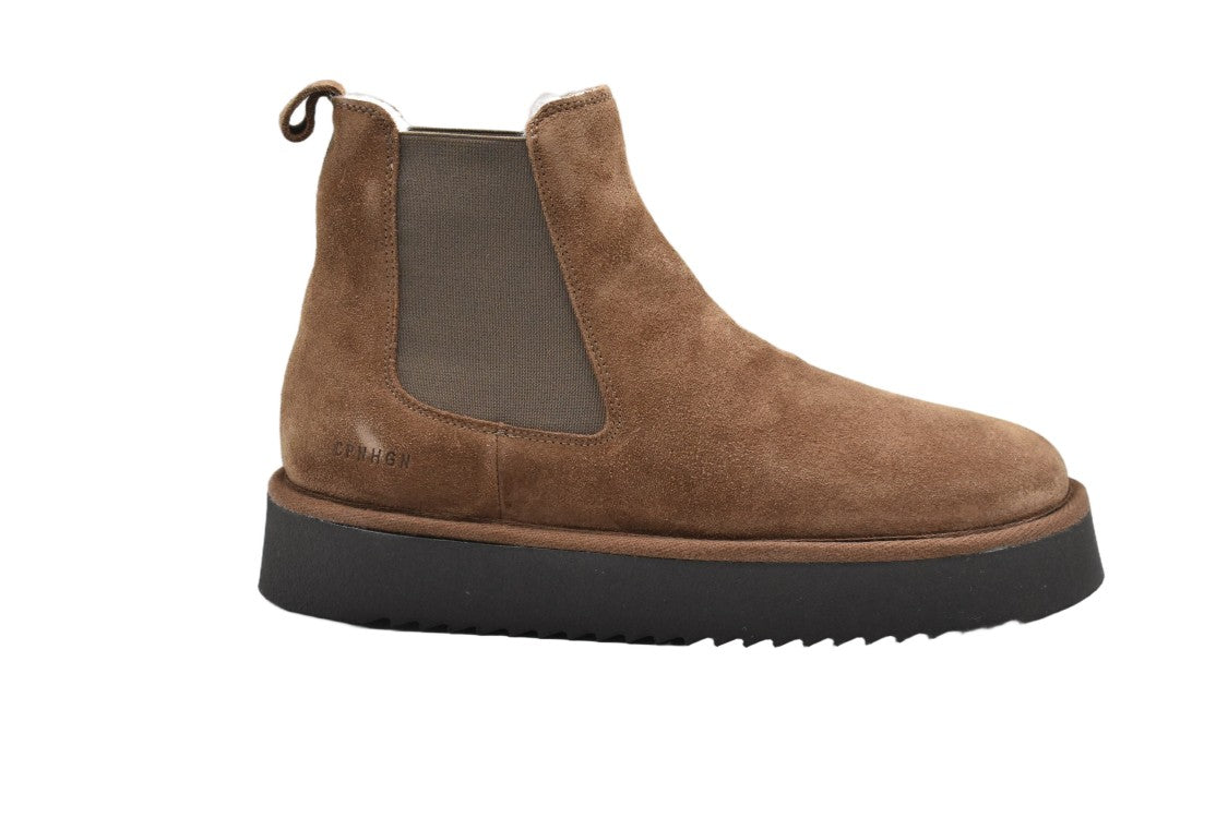Copenhagen Studios Brown Suede Slip-On Platform Shoes