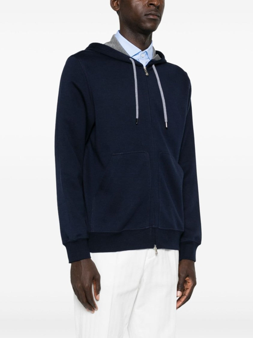 Brunello Cucinelli Zip-Up Hoodie With Contrast Lining And Pockets