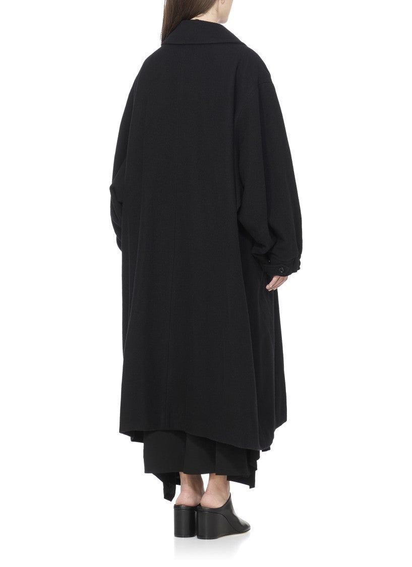 Y's Relaxed-Fit Wool Coat With Classic Collar