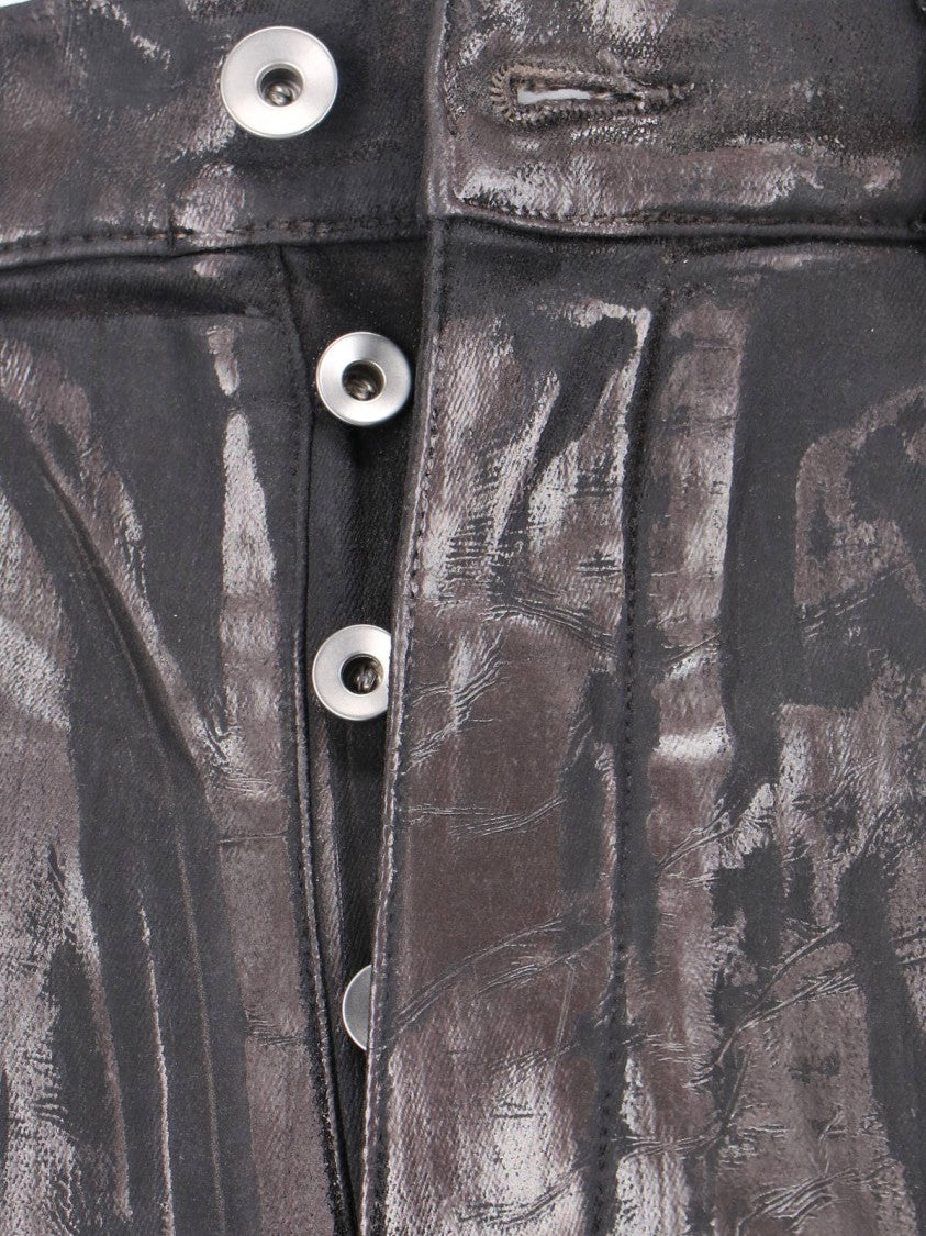 Drkshdw By Rick Owens High-Waisted Bootcut Jeans With Worn Finish