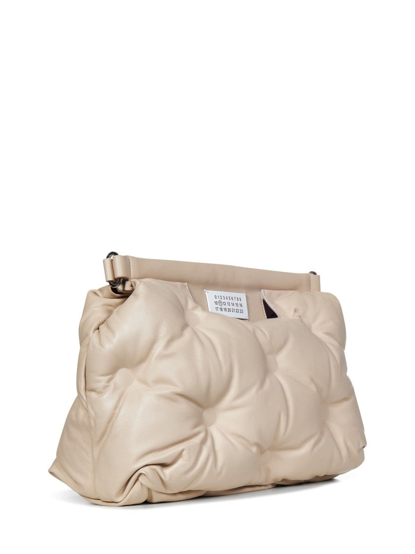 Maison Margiela Almond-colored quilted leather shoulder bag