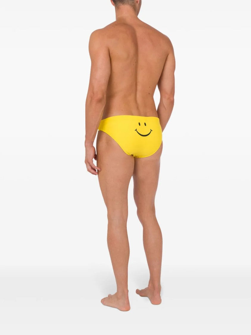 Moschino Vibrant Yellow Swim Brief With Playful Design