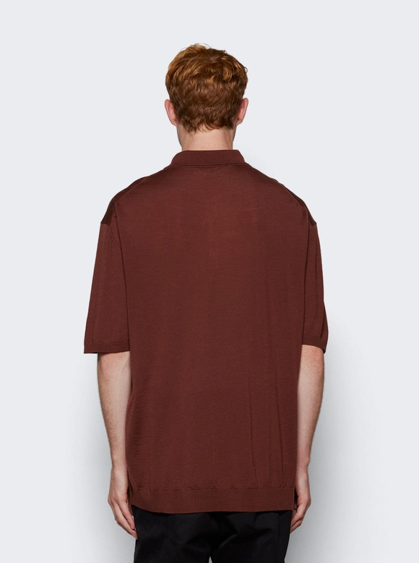 Marni Short Sleeve Polo Shirt Raisin