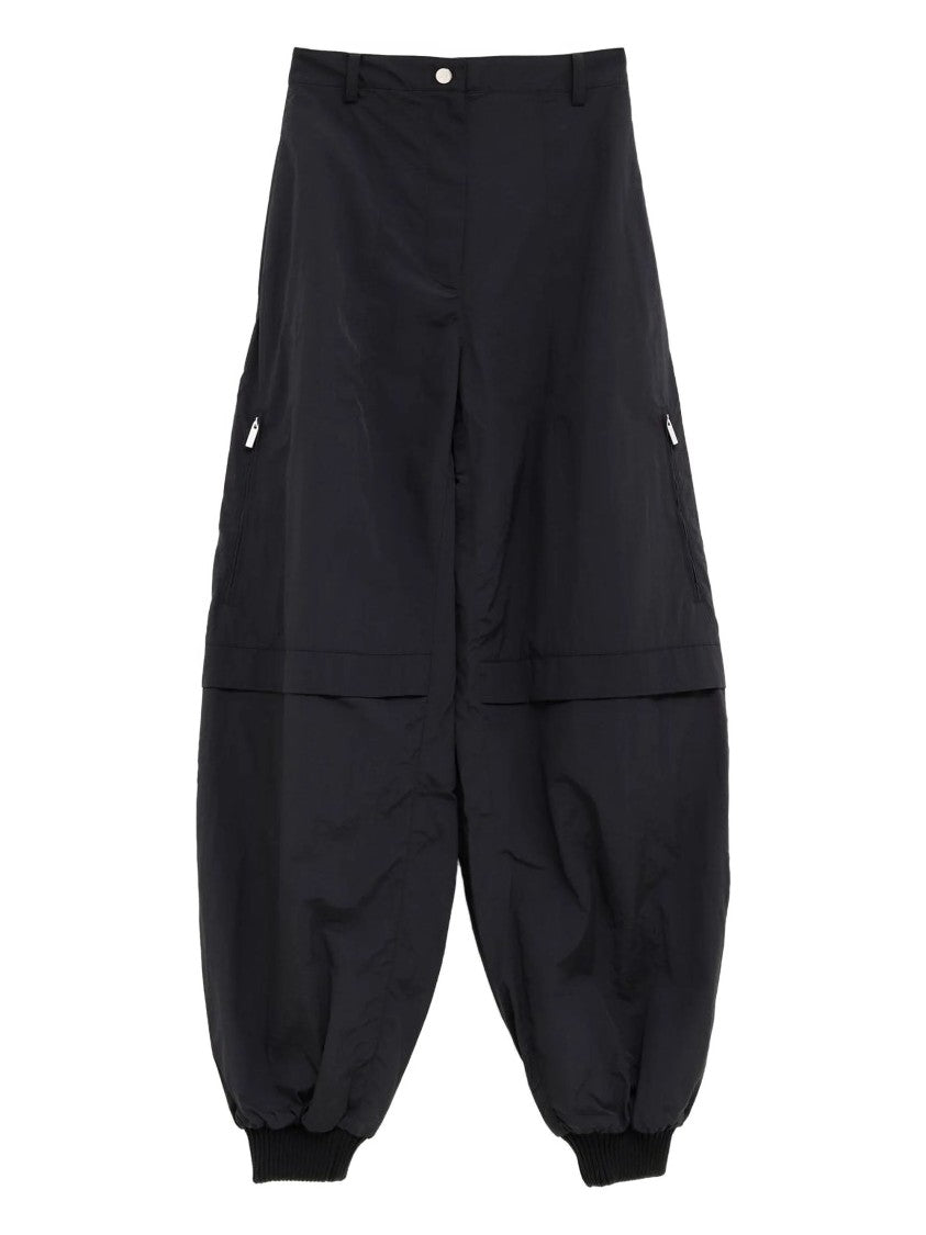 Jacquemus Voluminous Black Oval Trousers With Elasticated Cuffs