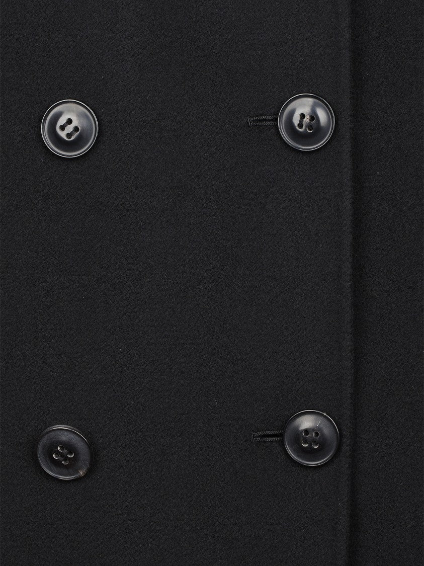 Max Mara Boxy Cropped Coat With High Stand Collar And Double-Breasted Closure