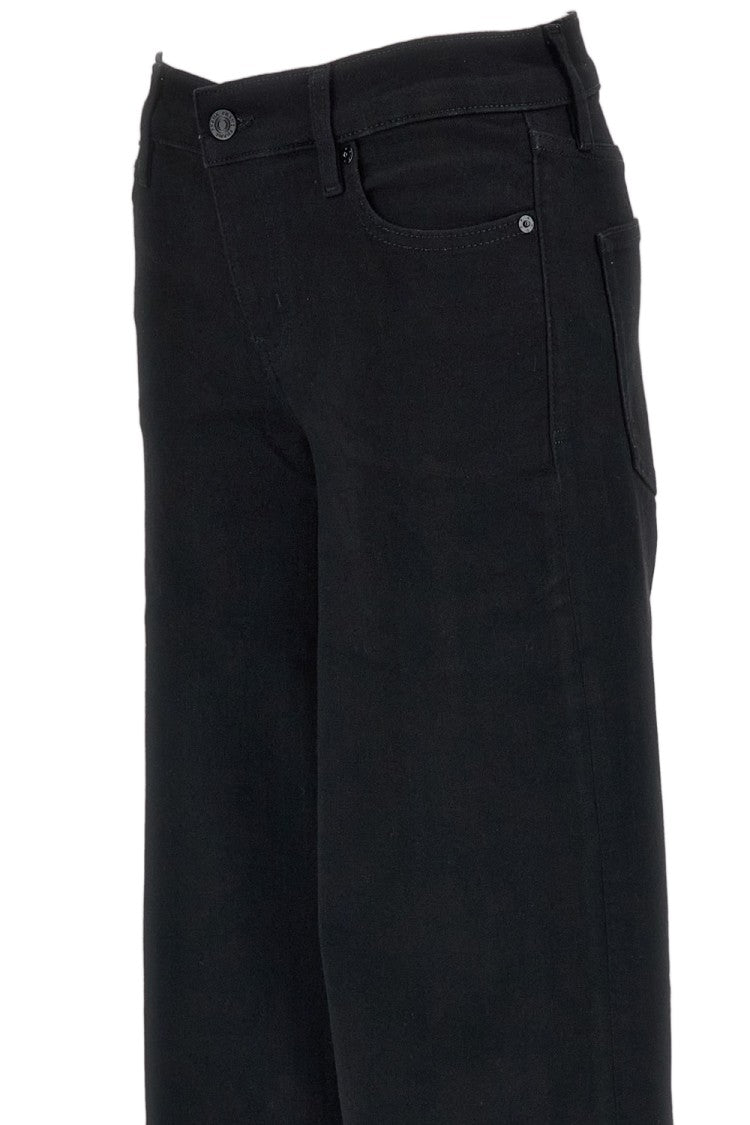 Frame Black Low Rise Le Slim Fringed Stretch Jeans