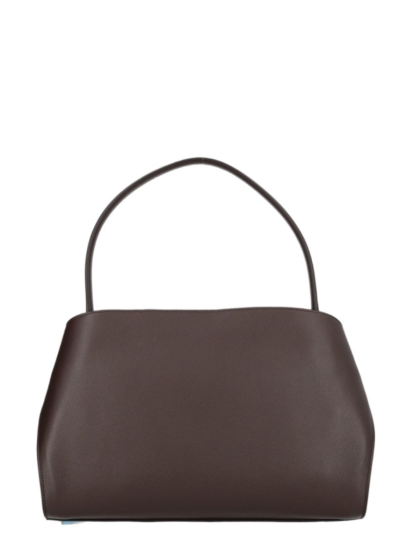 Ferragamo Brown Buckle Accent Calf Leather Shoulder Bag