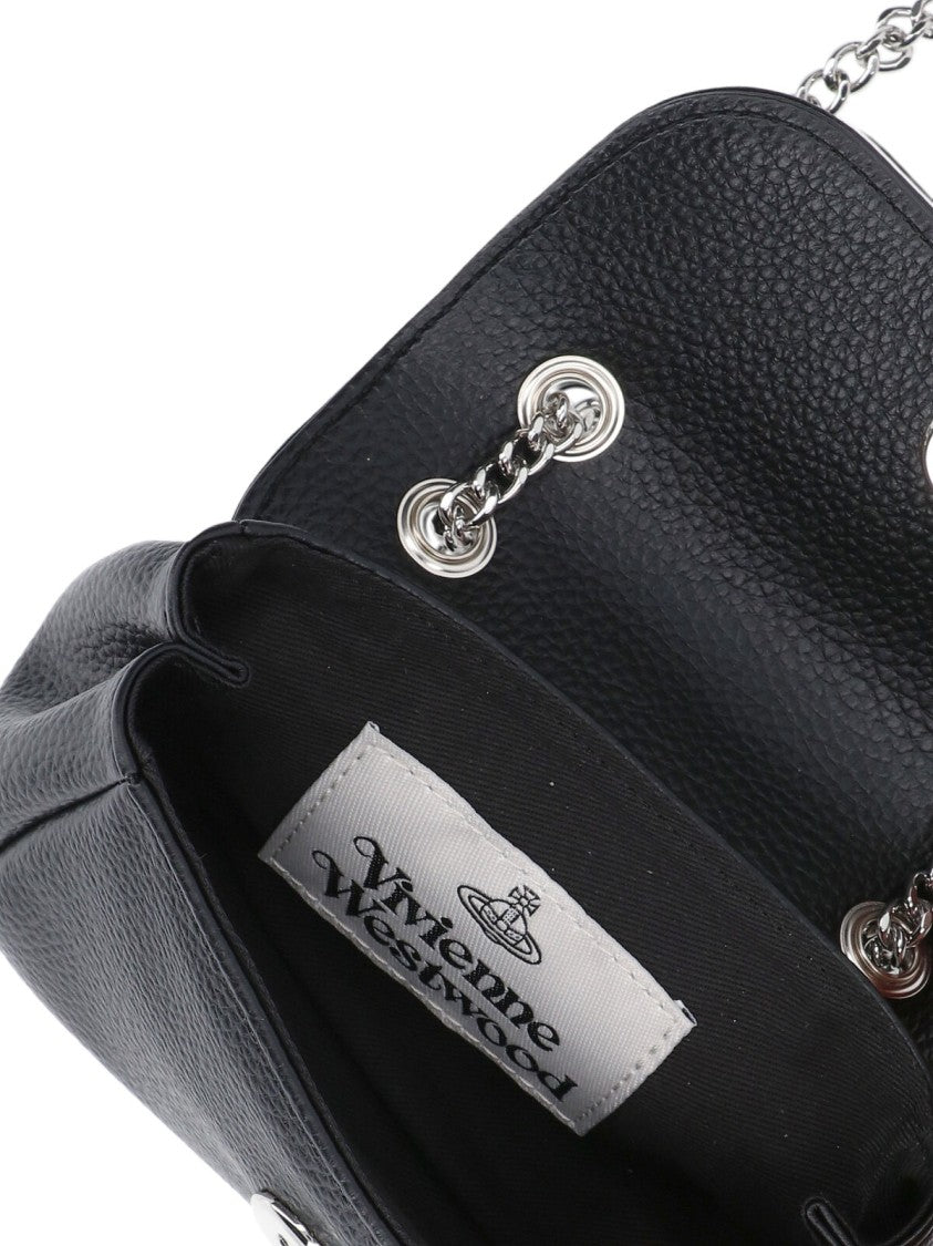 Vivienne Westwood Compact Black Wallet With Design And Smooth Finish