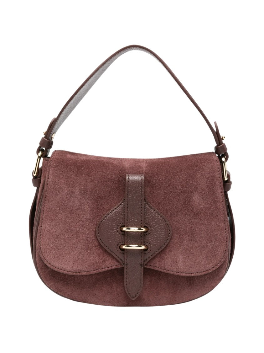 Coccinelle Mavery Suede Curved Suede Shoulder Bag