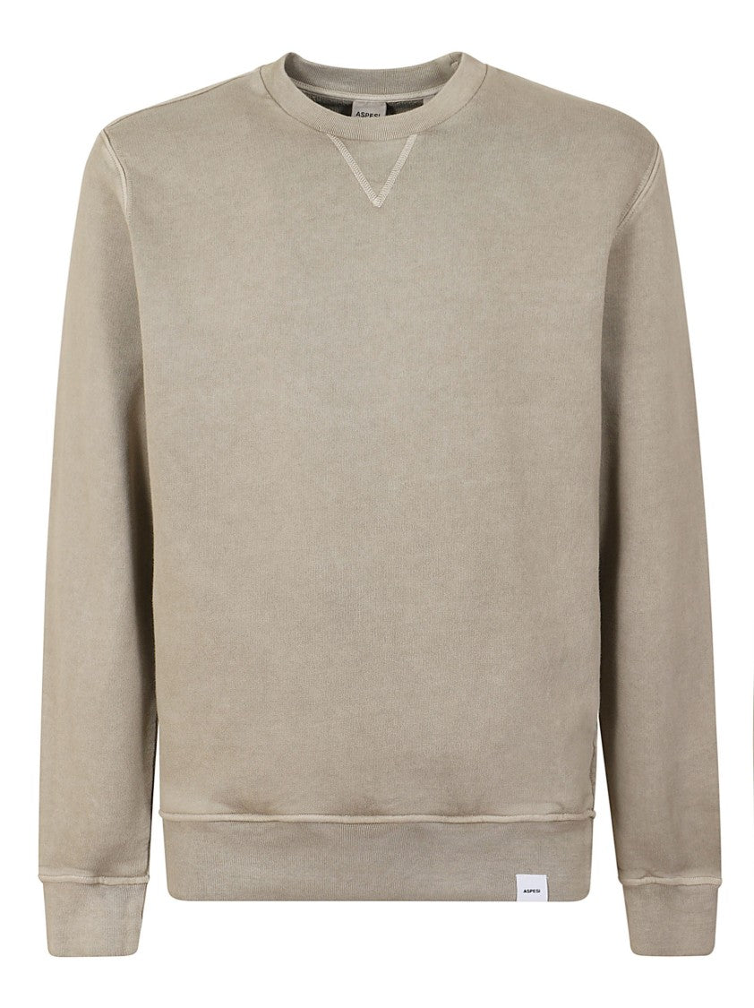 Aspesi Relaxed Fit Cotton Sweatshirt With Ribbed Details