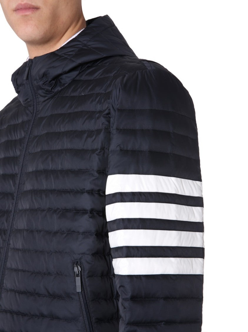 Thom Browne Quilted Black Puffer Jacket With Hood